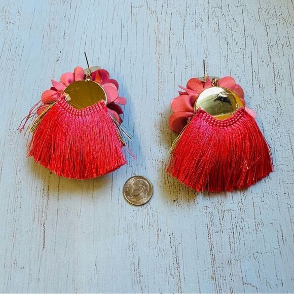 Flower Tassel Earrings - Picture 2 of 2